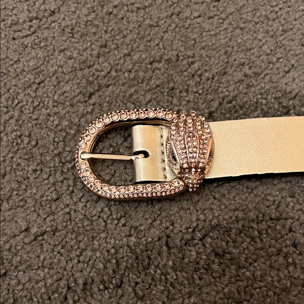 Kurt Geiger Gold Belt with Embellished Buckle